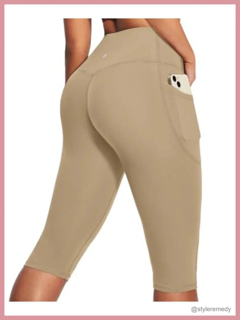 Capri Leggings with Pockets for Women, Tummy Control High Rise Yoga Pants,